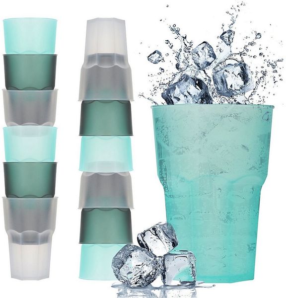 astor24 Becher 12er Set Trinkbecher 480 ml Kunststoff Cocktail Kinderbecher XXL, 12-tlg, Mehrwegbecher Unzerbrechlich