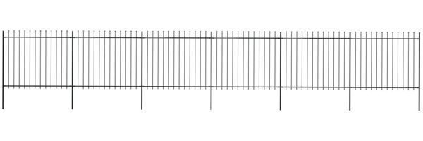 vidaXL Gartenzaun mit Speerspitze Stahl 1070 x 150 cm Schwarz 277634