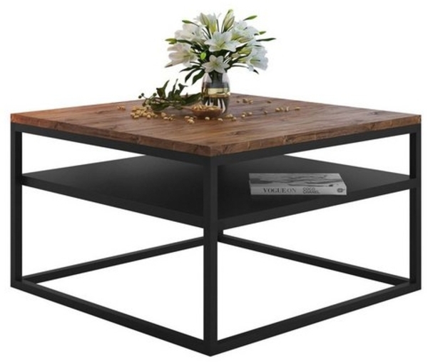 Lookway Couchtisch NOVA LOFT mit Ablage auf schwarzem Gestell (1x Tisch), Breite: 68,5 Bild 3