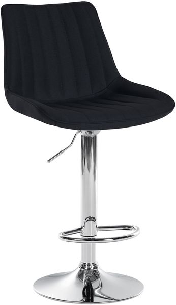 Barhocker RIO - Schwarz, Stoff, Chrom Barhocker mit Lehne Barstuhl Tresenhocker Tresenstuhl Kneipenhocker Kneipenstuhl