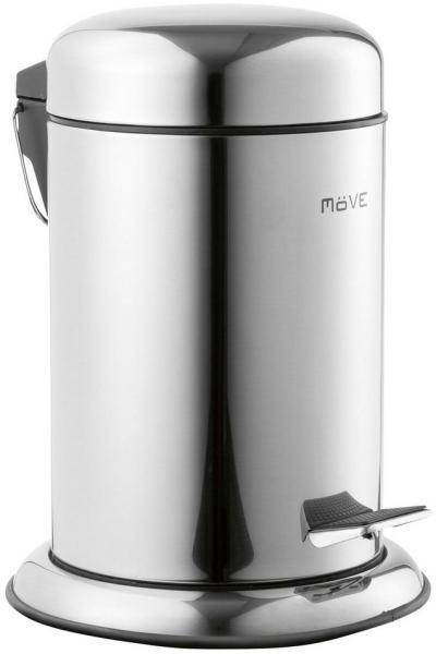 Möve Kosmetikeimer Treteimer Push, 3 Liter, silberfarben