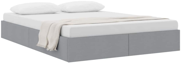 vidaXL Aufbewahrungsbett mit Matratze Hellgrau 140x190 cm Stoff 3370010