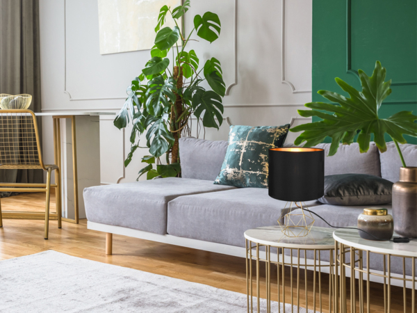 meineWunschleuchte 'Laurea' Tischleuchte mit Gitterkorpus und Stoffschirm, Ø24x38cm, E27 Bild 8