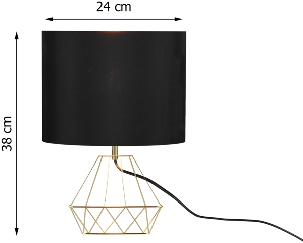 meineWunschleuchte 'Laurea' Tischleuchte mit Gitterkorpus und Stoffschirm, Ø24x38cm, E27 Bild 4