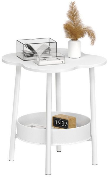 Rutaqian Beistelltisch Beistelltisch Holz Couchtisch klein Wohnzimmer SchlafzimmerTisch, mit Aufbewahrungsregal 2 Stöckiger,40x50 cm,Couchtisch klein