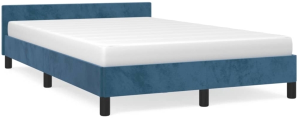 vidaXL Bettgestell ohne Matratze Dunkelblau 120x190 cm Samt 379551