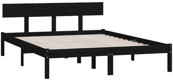 vidaXL Massivholzbett Schwarz Kiefer 140x190 cm [810131] Bild 3