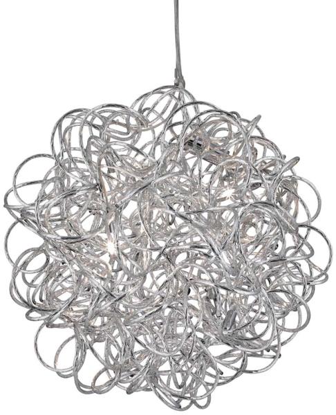 Scribble, 6Flammiger LED Pendelleuchte, Diamantgeschnittenes Aluminium