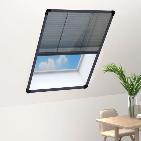 vidaXL Insektenschutz-Plissee für Fenster Aluminium Anthrazit 80x120cm 148665