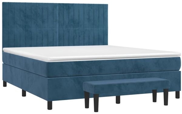 vidaXL Boxspringbett mit Matratze Dunkelblau 180x200 cm Samt 3137981 Bild 2