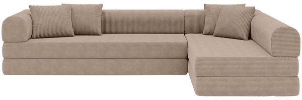 skølm 'Lofn' Modulares Sofa 4 Sitzer, 300x200 cm, Vollschaumcouch mit Metallgestell, Cord taupe, Schlafsofa vakuumverpackt, kein Aufbau erforderlich Bild 13