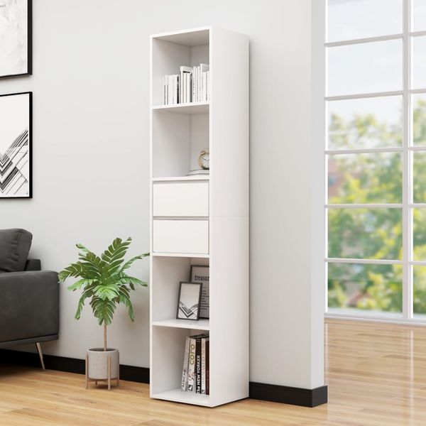 vidaXL Bücherregal Weiß 36x30x171 cm Holzwerkstoff 802867