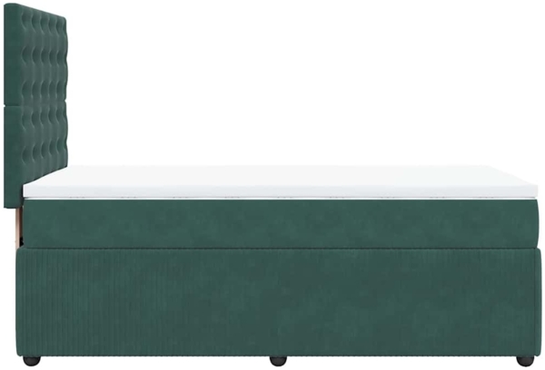 vidaXL Boxspringbett mit Matratze Dunkelgrün 90x190 cm Samt 3294529 Bild 6