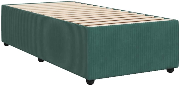 vidaXL Boxspringbett mit Matratze Dunkelgrün 90x190 cm Samt 3294529 Bild 9
