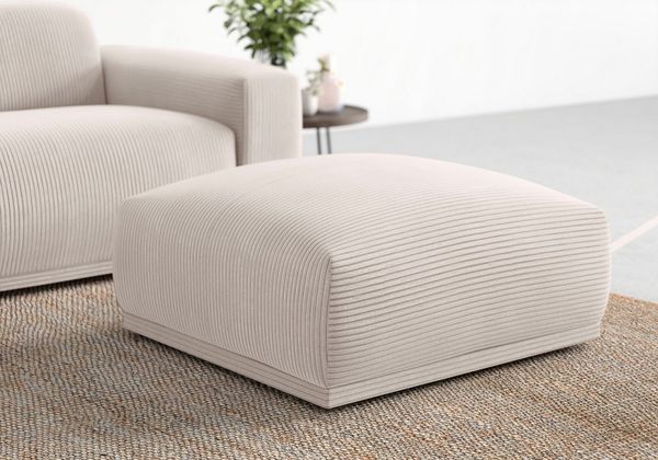 TRENDMANUFAKTUR Hocker Braga, mit hochwertigem Kaltschaum, quadratisch, in Cord erhältlich (1 St), moderner Polsterhocker, 85/42/85 cm (B/H/T)