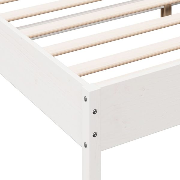 vidaXL Massivholzbett ohne Matratze Weiß 120x190 cm Kiefernholz 842723 Bild 7