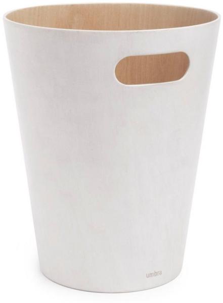 Umbra 'Woodrow' Papierkorb, Holz, 7,5 Liter, Weiß / Natur
