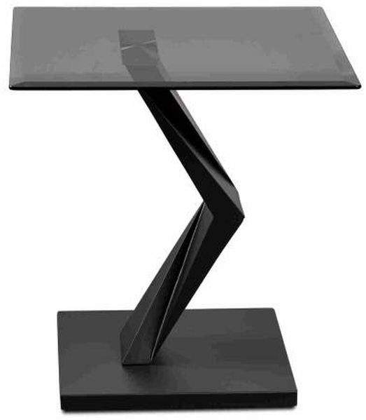 Beistelltisch >Tara< in schwarz, Metall/MDF/Glas - 56x59x56cm (BxHxT)
