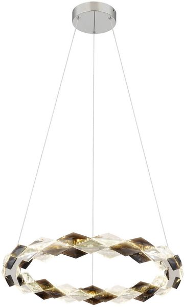 LED Pendelleuchte, Kristalle rauch klar, H 130 cm