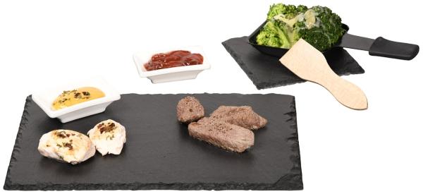 10 tlg. Schiefer-Servierplatten-Set - Raclette für 2 Personen Bild 2