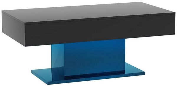 radelldar Couchtisch Wohnzimmertisch Hochglanz mit LED-Beleuchtung, Moderner Stil (1-St), Maße 110x55x50 cm, USB-Betrieb