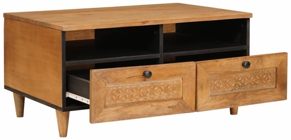 vidaXL Couchtisch Hellbraun 80 x 54 x 40 cm massives Mangoholz 4018093
