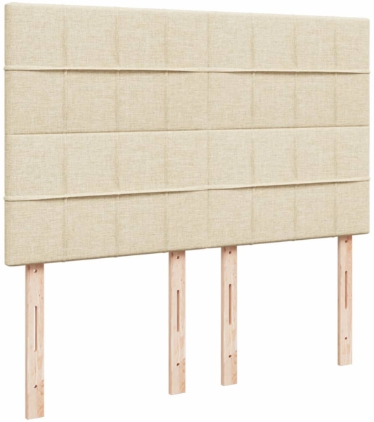 vidaXL Boxspringbett mit Matratze Creme 140x200 cm Stoff 3291696 Bild 6