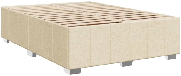 vidaXL Boxspringbett mit Matratze Creme 140x200 cm Stoff 3291696 Bild 7