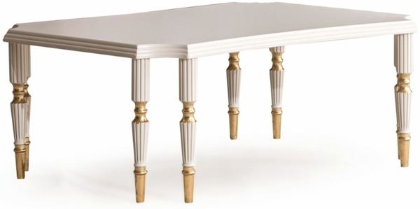 Casa Padrino Luxus Barock Couchtisch Creme / Gold 110 cm - Barock Wohnzimmer Möbel