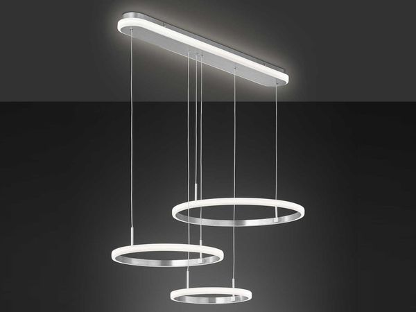 LED Pendelleuchte NEWA dimmbar Fernbedienung in Aluminium, Breite 87,5cm