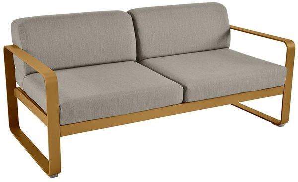 Bellevie Lounge-Sofa 2-Sitzer D2 Lebkuchen B8 Taupegrau