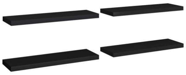 vidaXL Schweberegale 4 Stk. Schwarz 80x23,5x3,8 cm MDF 323837