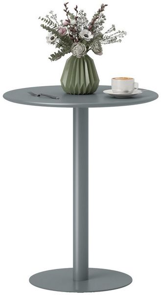 HOMCOM Esstisch moderner Tisch (Rund Küchentisch, 1-St, Esszimmertisch für 2 Personen), für Küche, Esszimmer Wohnzimmer Grau