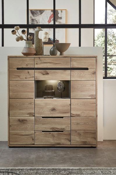Highboard BELLANO Viking Oak Nature mit Graphit