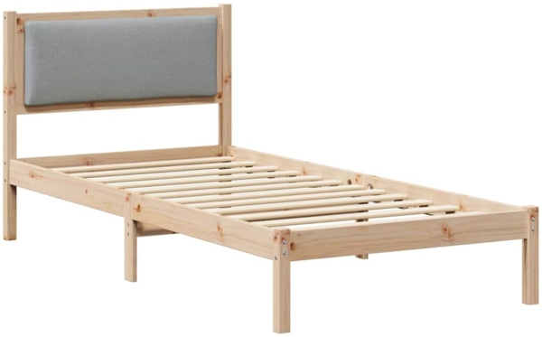 vidaXL Bettrahmen Hellgrau 100 x 200 cm Massives Kiefernholz 878139