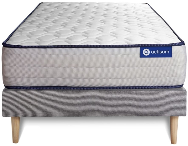 Actiflex form matratze 80x190cm + Bettgestell mit lattenrost - Dicke : 22cm - Latex und Memory-Schaum - H4