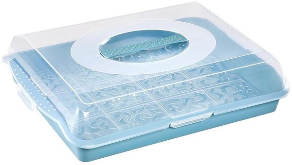 keeeper Kuchentransportbox Party Butler Kuchenbehälter 45x35x11cm, Kunststoff, Ideal für die Aufbewahrung und den Transport von Kuchen