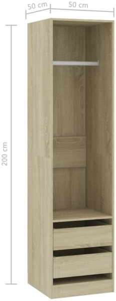 vidaXL Kleiderschrank mit Schubladen Sonoma-Eiche 50x50x200 cm 800615 Bild 5