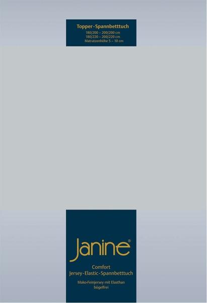 Janine Topper Comfort Jersey Spannbetttuch|180x200 cm - 200x220 cm| silber