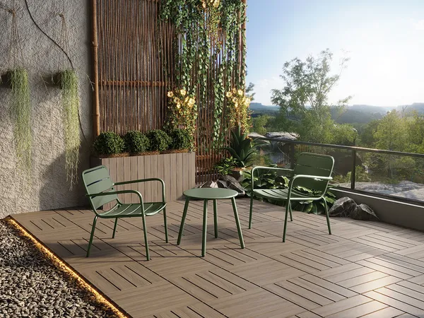Vente-unique - MIRMANDE Gartensitzgruppe Metall Grün - B 50 cm67,5 cm x H 44,5 cm71,5 cm x L 50 cm60 cm
