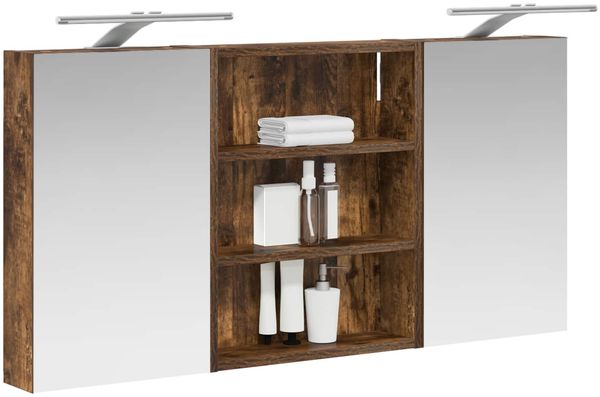 vidaXL Badezimmerschrank-Set 3 pcs 100 x 10,5 x 50 cm Holzwerkstoff 3403692 Bild 3