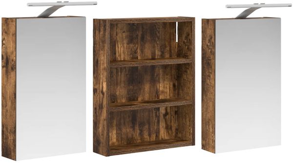 vidaXL Badezimmerschrank-Set 3 pcs 100 x 10,5 x 50 cm Holzwerkstoff 3403692 Bild 5