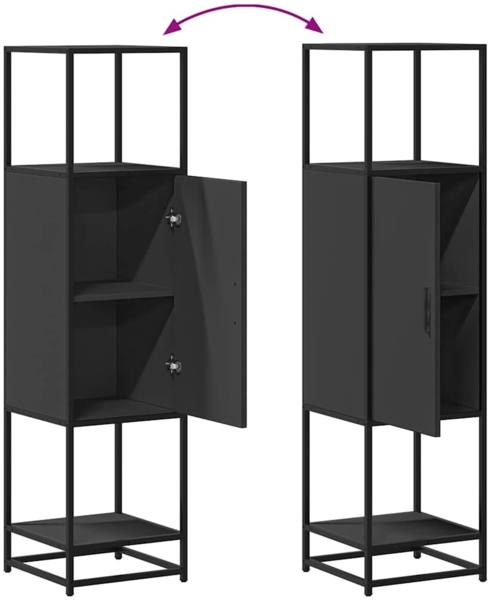 vidaXL Highboard Schwarz 35,5x35x139 cm Holzwerkstoff und Metall 849034 Bild 7