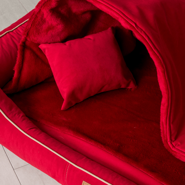 RUDOLPH Orthopädisches Hundebett, inkl. Schonbezug - 130x100cm, 04 Dunkelrot Bild 9