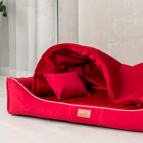 RUDOLPH Orthopädisches Hundebett, inkl. Schonbezug - 130x100cm, 04 Dunkelrot Bild 8