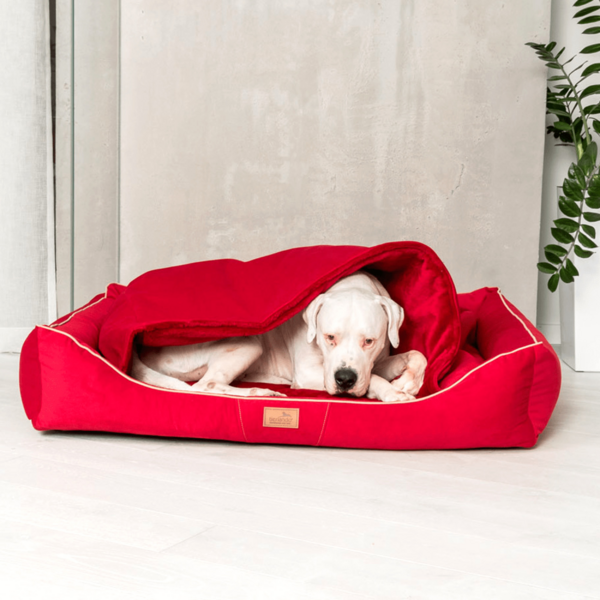 RUDOLPH Orthopädisches Hundebett, inkl. Schonbezug - 130x100cm, 04 Dunkelrot Bild 5