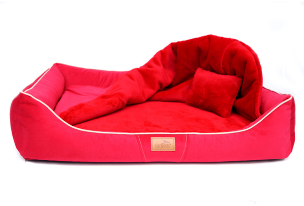 RUDOLPH Orthopädisches Hundebett, inkl. Schonbezug - 130x100cm, 04 Dunkelrot Bild 3