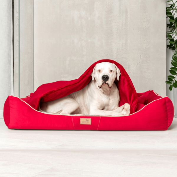 RUDOLPH Orthopädisches Hundebett, inkl. Schonbezug - 130x100cm, 04 Dunkelrot Bild 6