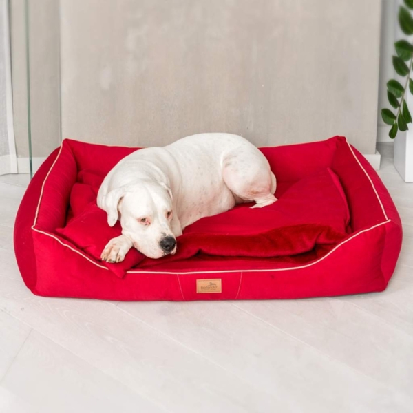 RUDOLPH Orthopädisches Hundebett, inkl. Schonbezug - 130x100cm, 04 Dunkelrot Bild 4
