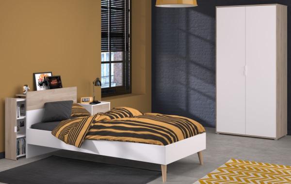 Parisot Kinderzimmer Aalborg in weiß und Eiche Jugendzimmer Set 4-tlg.